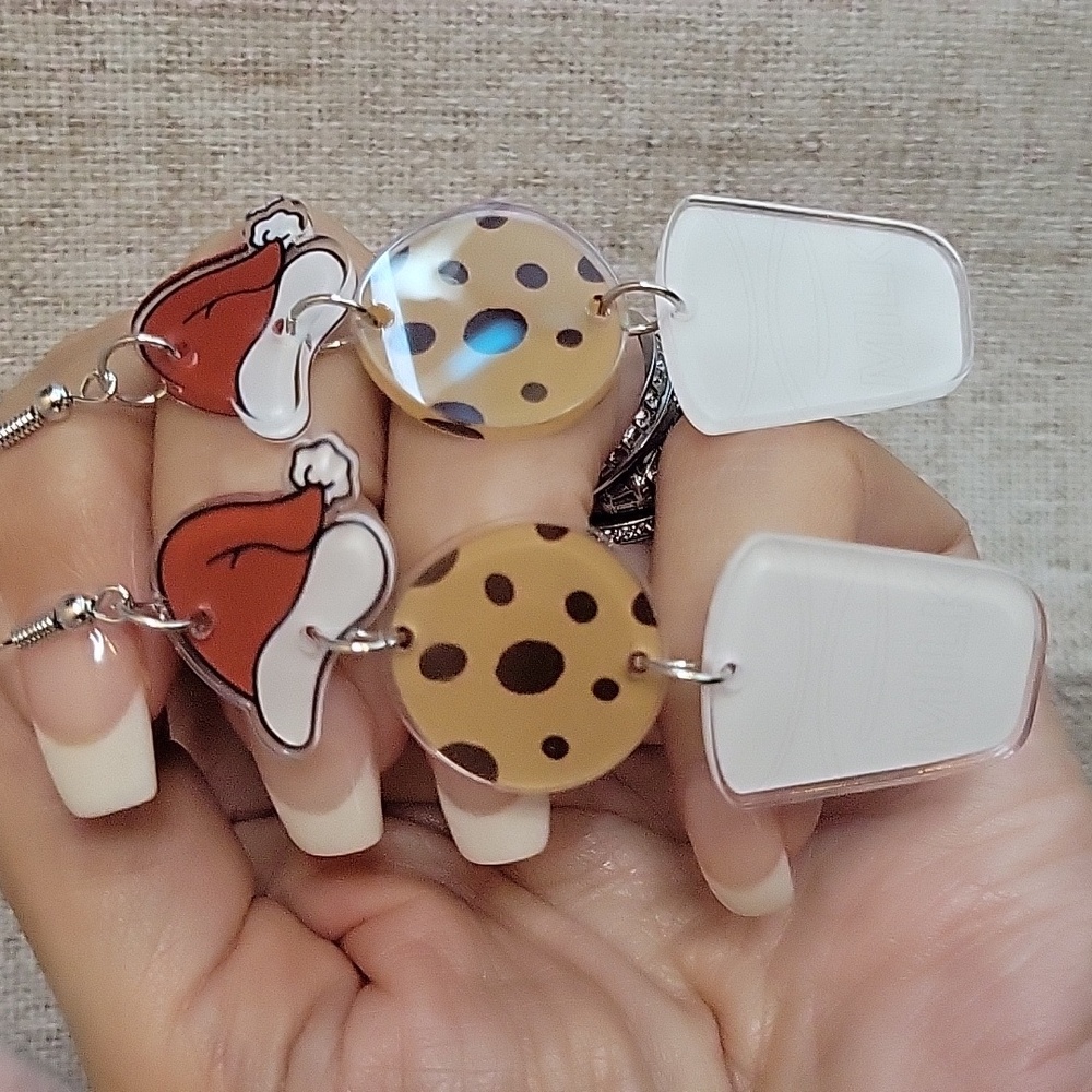 Santa Cookies and Milk Earrings